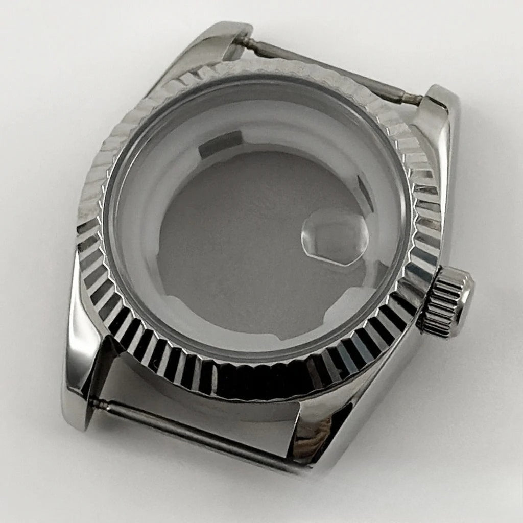 31MM Ladies Round Polished Fluted Bezel Sapphire Crystal Watch Case for NH05/06