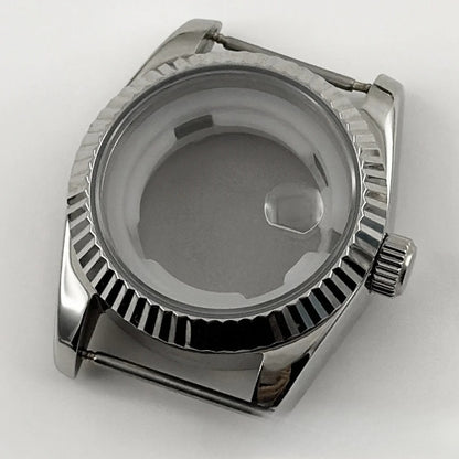 31MM Ladies Round Polished Fluted Bezel Sapphire Crystal Watch Case for NH05/06