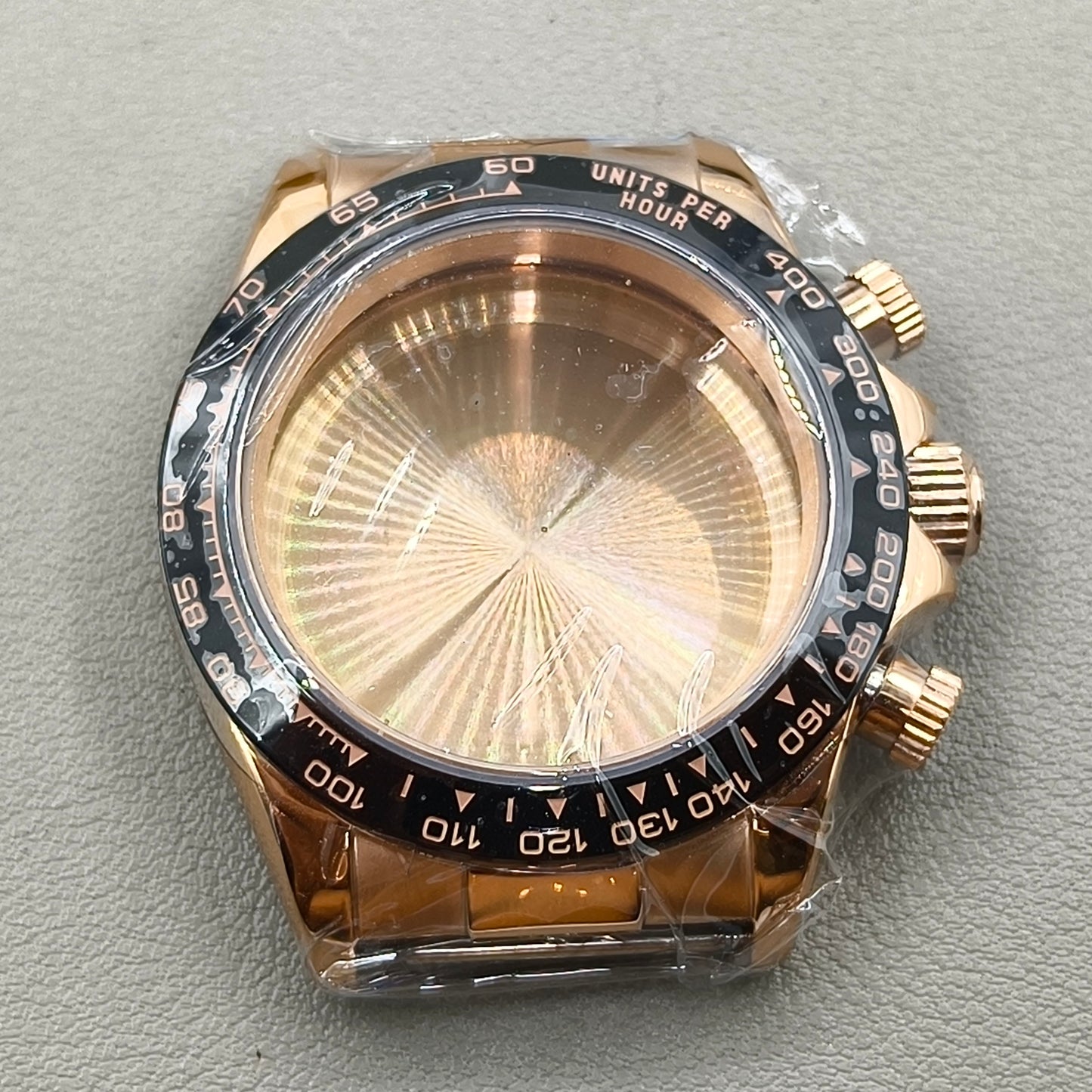 40mm Rose Golden Watch Steel Case for Daytona VK63 VK64 Case Fits 20mm Strap