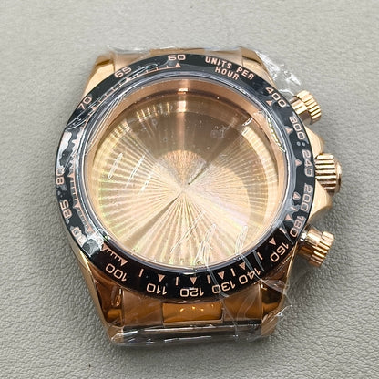 40mm Rose Golden Watch Steel Case for Daytona VK63 VK64 Case Fits 20mm Strap