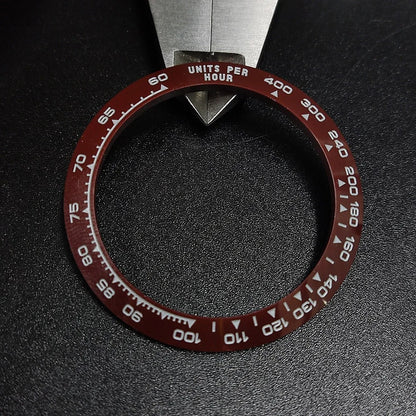 Ceramic bezel insert 38.5mm with 30.5mm inner diameter for watch upgrade, high-quality accessory.