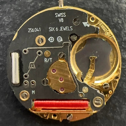 Swiss Made ETA 256.041 Quartz Movement 2 Hands Black Disk Date At 6