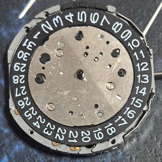 Miyota JS26 Quartz Movement Black Disk Date At 3 Watch Part