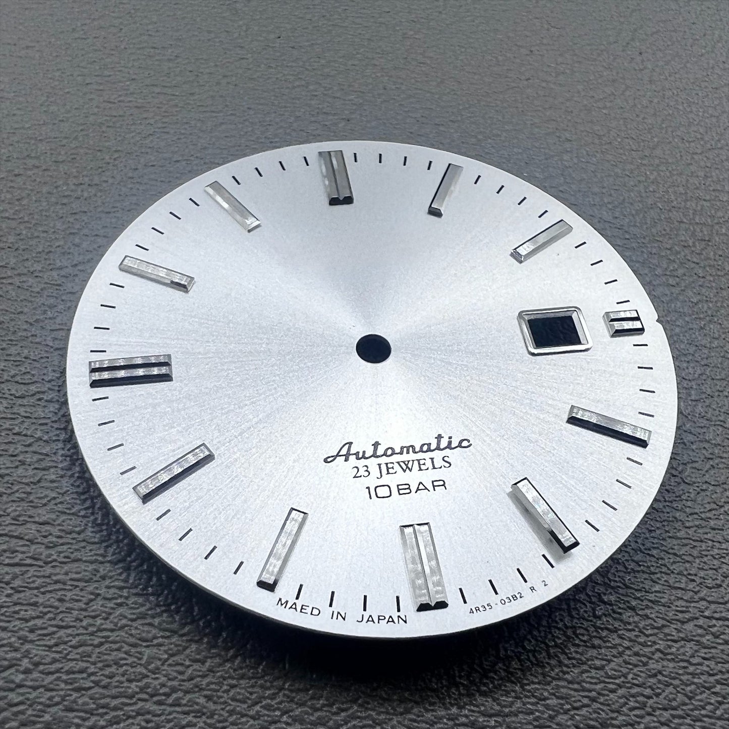 No Lume Silver Modified 34mm Datejust Watch Dial for NH35 Movement