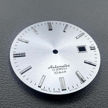 No Lume Silver Modified 34mm Datejust Watch Dial for NH35 Movement