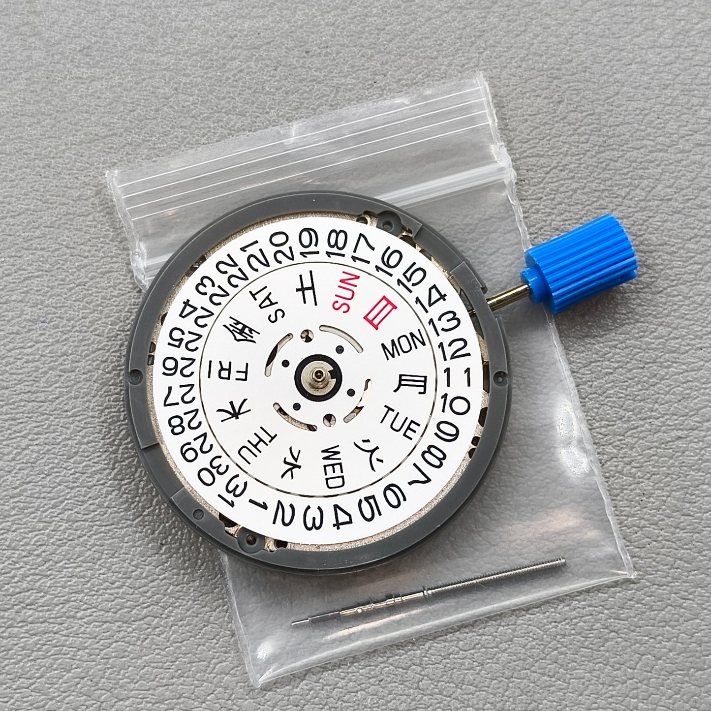 Japan Seiko NH36 Mechanical Movement Japanese+English Font Week Crown@3.8