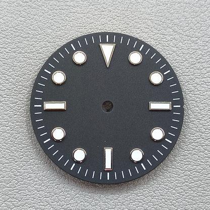 28.3mm Blue Luminous Silver Nails Black Watch Dial SUB Surface for NH35/NH36