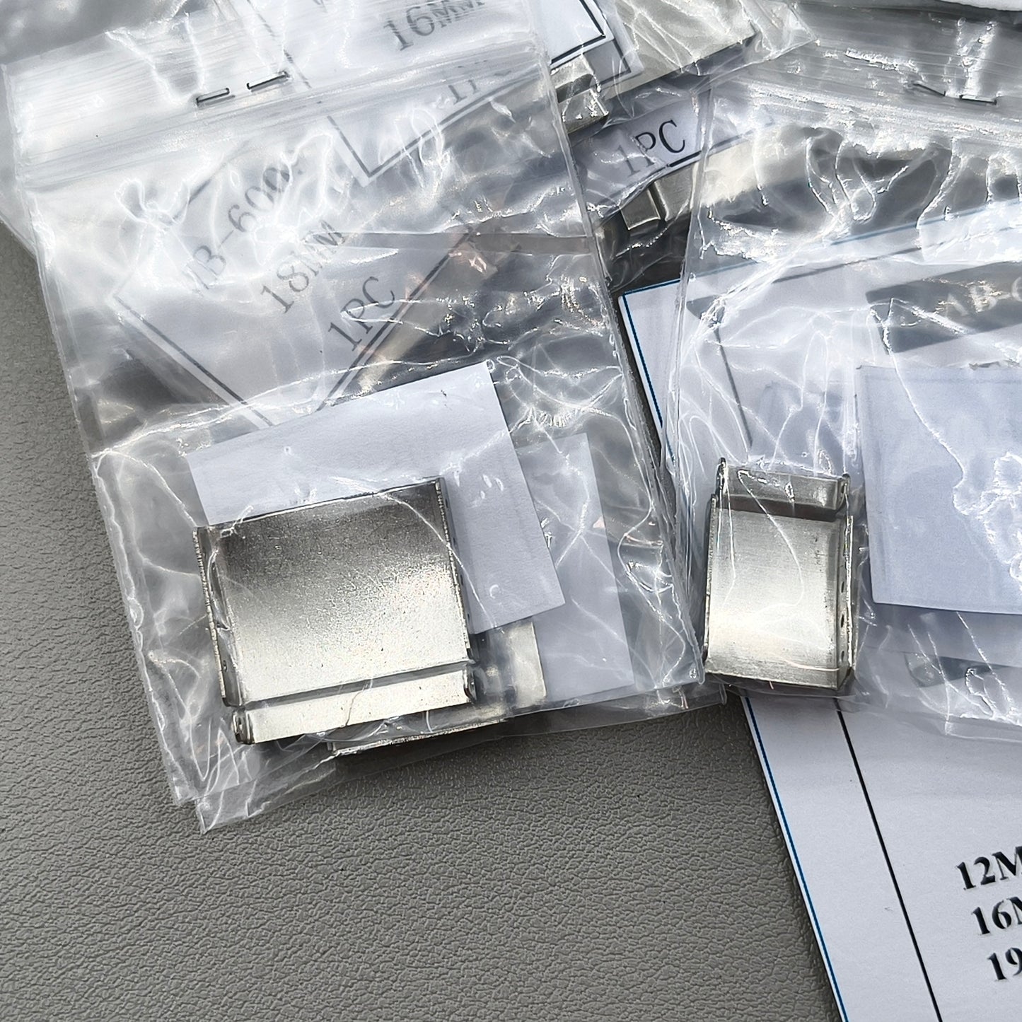 7 Sizes 14pcs Silver Solid 316 Stainless Steel Clasp Extension with Step Watch Buckles