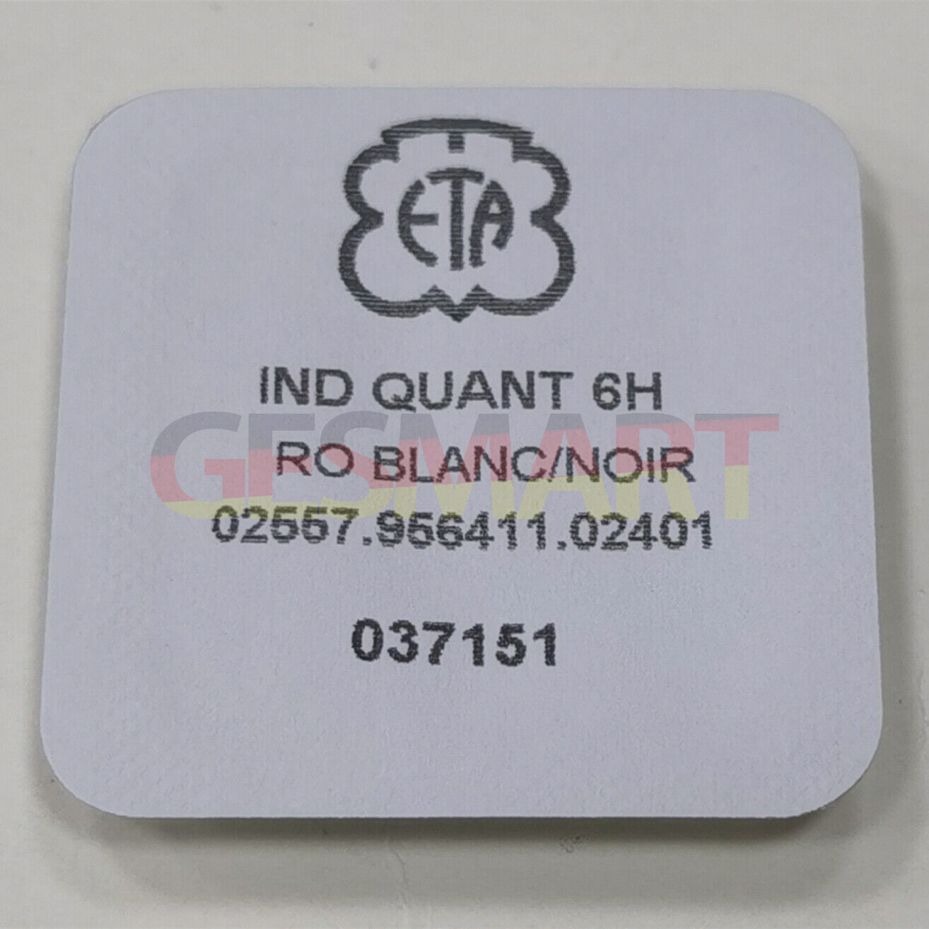Swiss Made white date disk wheel for ETA956.412 watch movement, date display at 6 o'clock position.