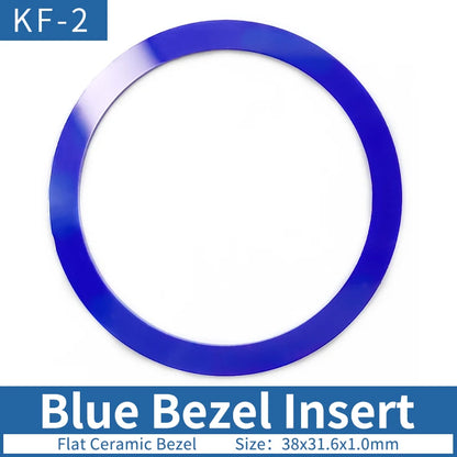 Blue 38mm Flat Ceramic Watch Bezel Insert Fit For Skx007 Skx009 Skx011
