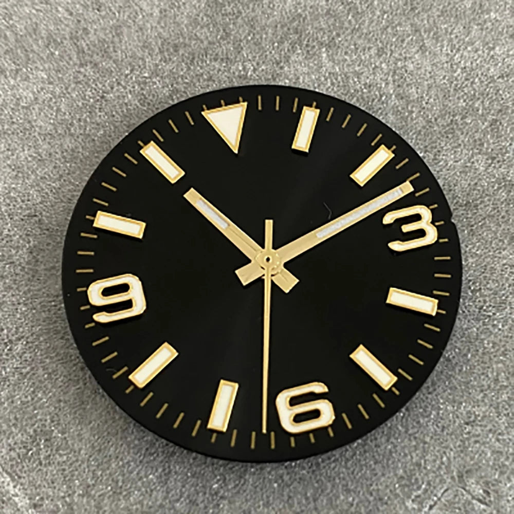 28.5MM Watch Dial + Watch Hands Green Luminous Dials for NH35/36/4R/7S Movement