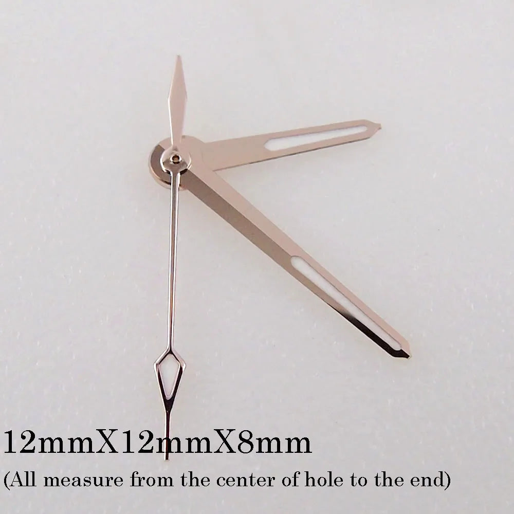 Green luminous watch hands set, compatible with NH35 NH36 7s36 7s25 7s35 6r15 movements.