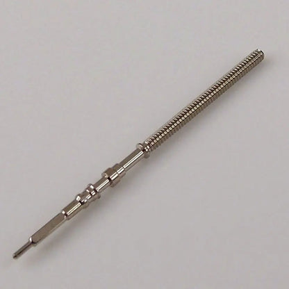 Stainless steel watch crown winding stem for NH35 movement, durable replacement.