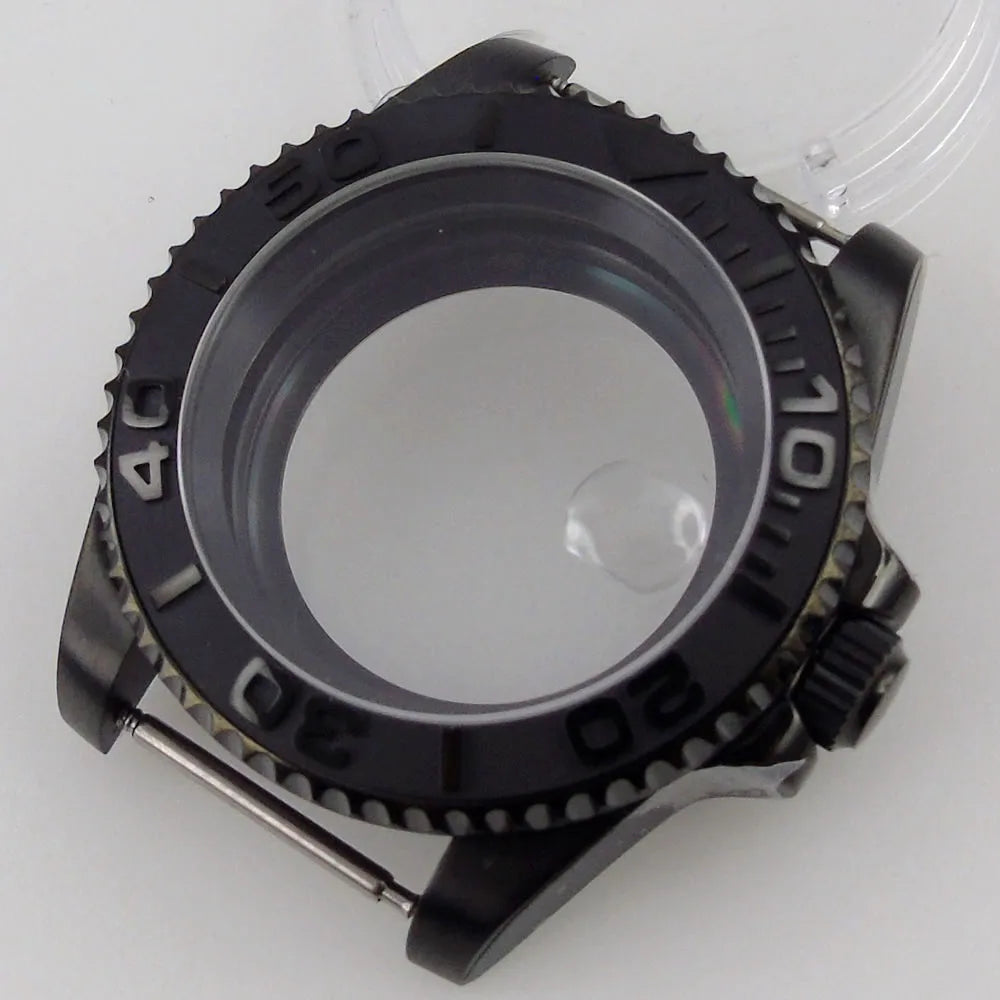 40mm Sapphire Glass Black PVD Watch Case fit NH35 NH36 Miyota 8215 2813 ETA2824