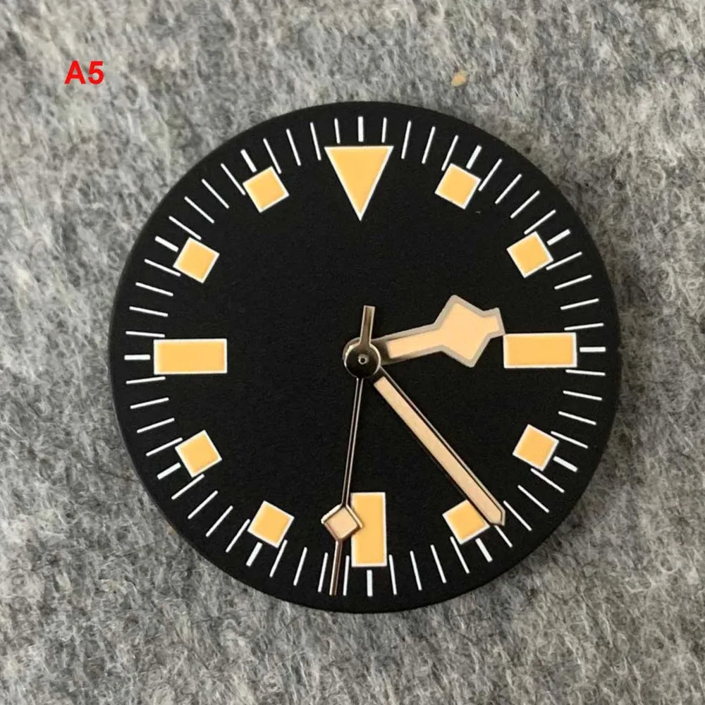 28.5mm Green Luminous Watch Dial + Watch Hands for NH35 NH36 Movement Modified