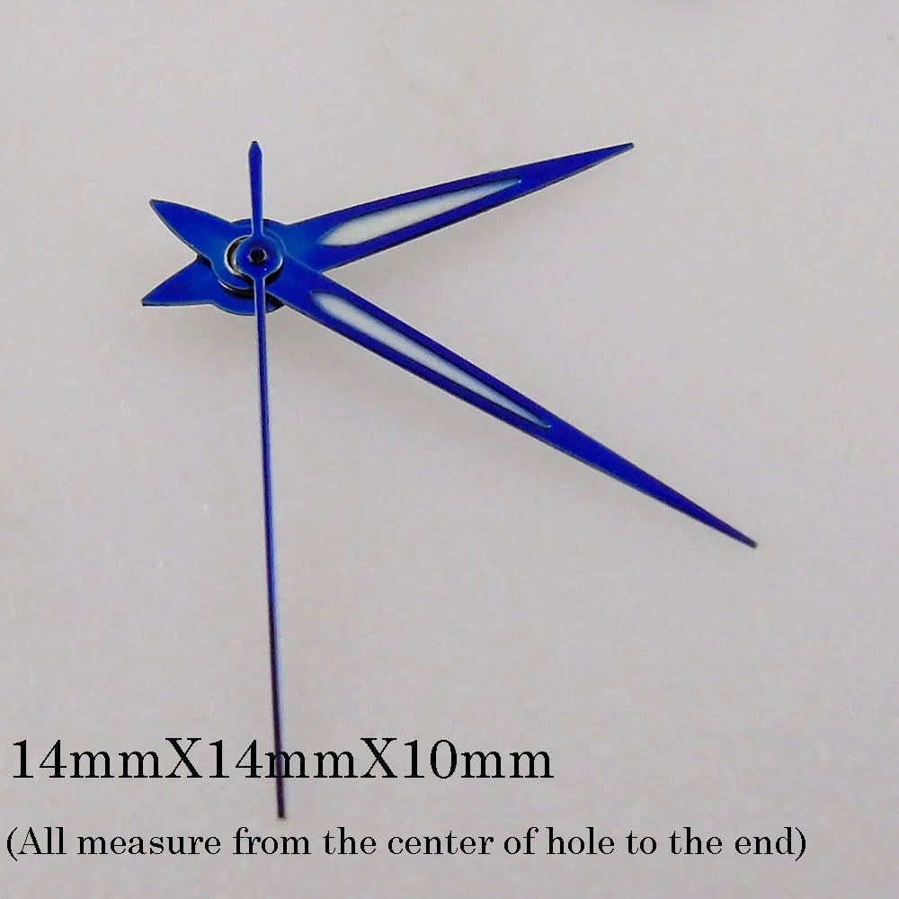 Green luminous watch hands set, compatible with NH35 NH36 7s36 7s25 7s35 6r15 movements.