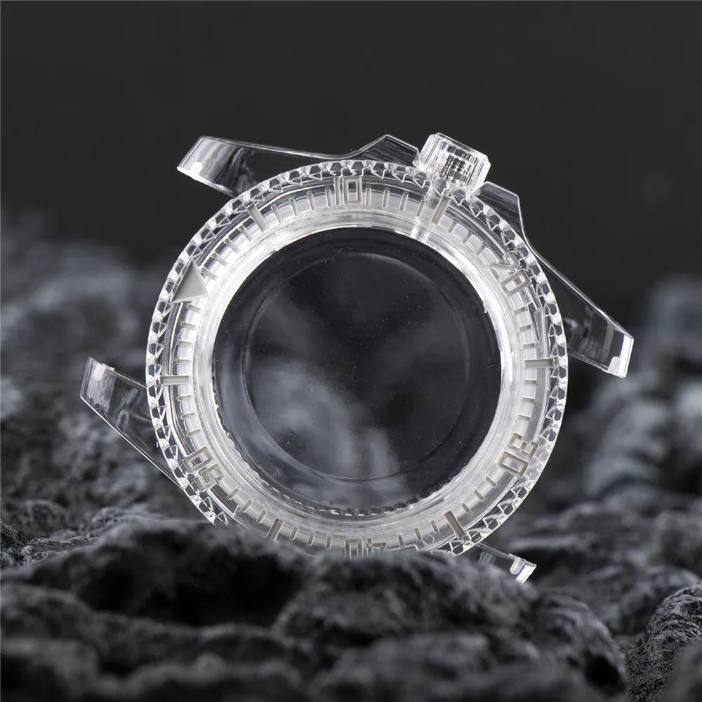 40mm Plastic Watch Case for NH35/36 Unidirectional Rotation Bezel Shell SUB Case