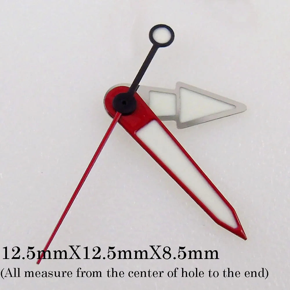 Green luminous watch hands set, compatible with NH35 NH36 7s36 7s25 7s35 6r15 movements.