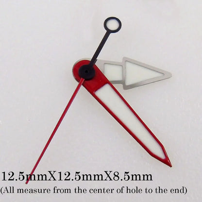 Green luminous watch hands set, compatible with NH35 NH36 7s36 7s25 7s35 6r15 movements.