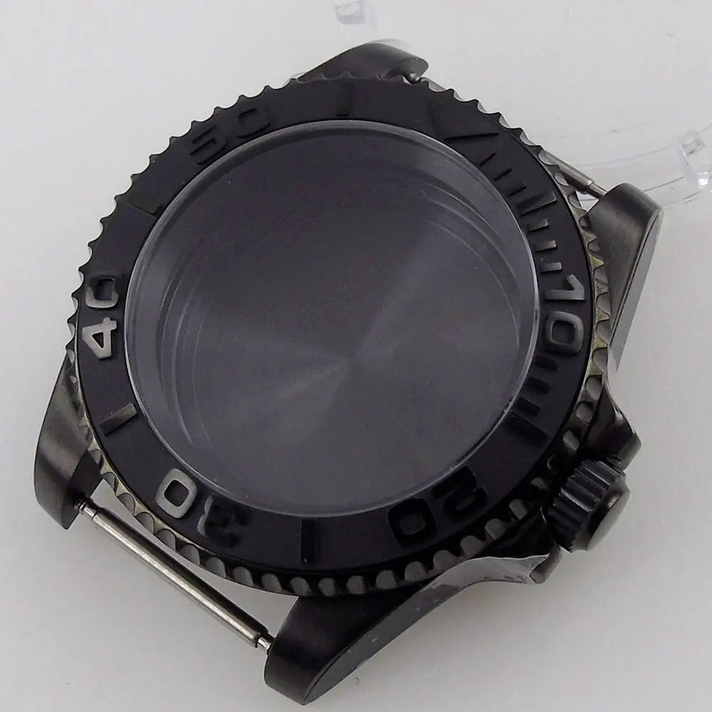 40mm Sapphire Glass Black PVD Watch Case fit NH35 NH36 Miyota 8215 2813 ETA2824