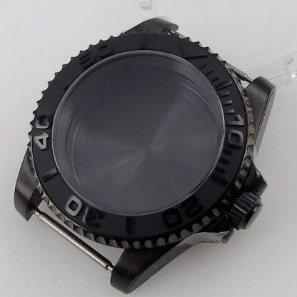 40mm Sapphire Glass Black PVD Watch Case fit NH35 NH36 Miyota 8215 2813 ETA2824
