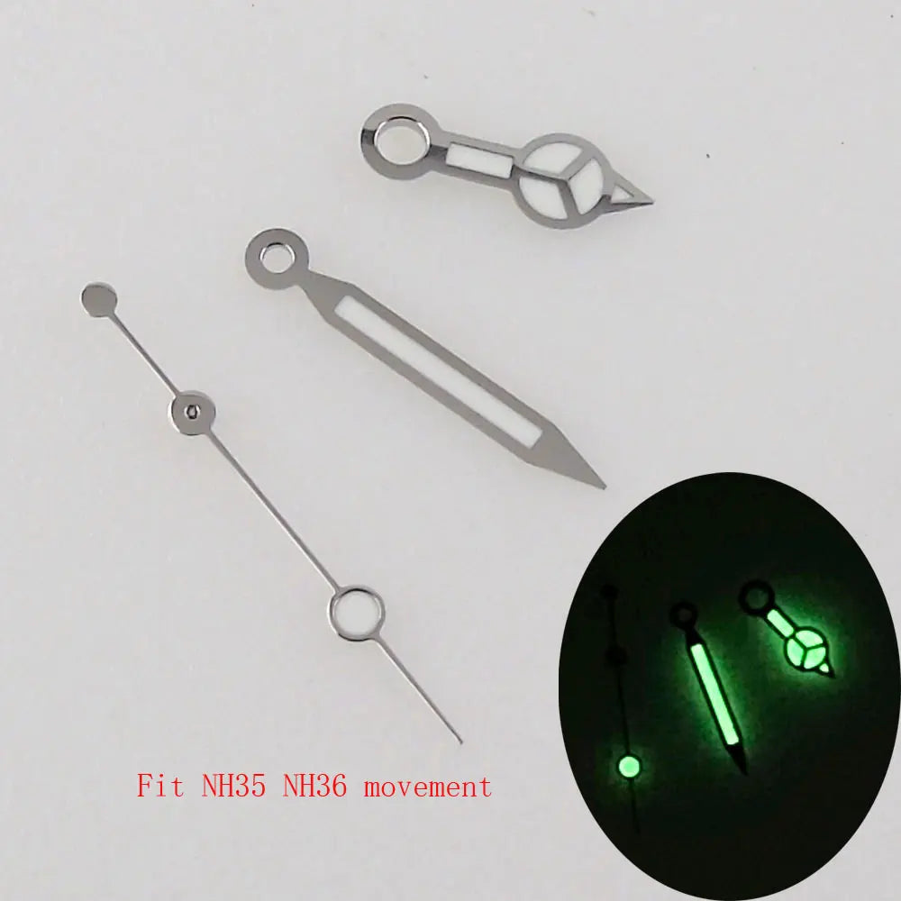 Silve Trim Watch Hands fit NH35/36 7S26 7S36 7S25 6R15 4R15 ETA 2824 Miyota 8215
