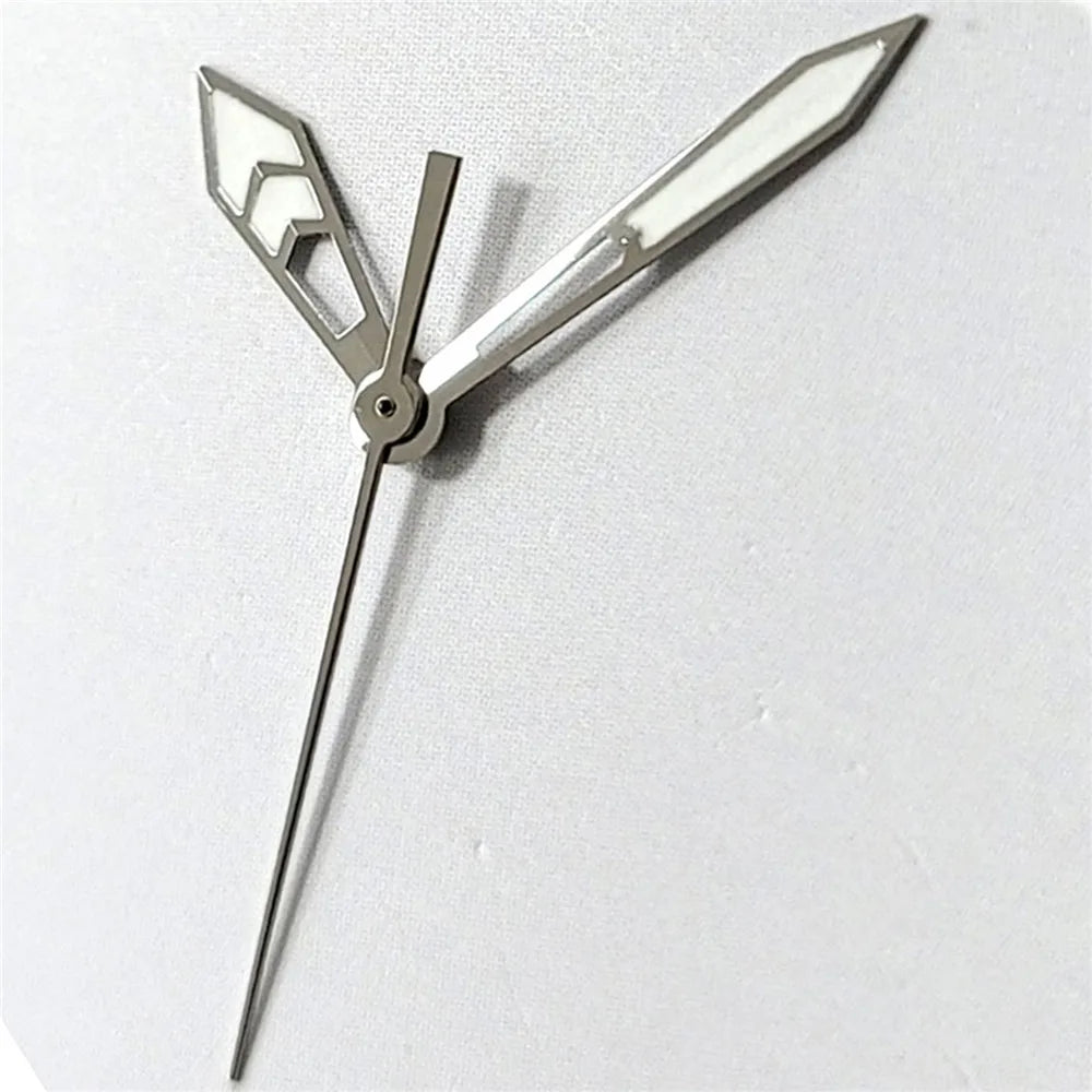Modified Silver Trim Green Luminous Watch Hands for NH35 NH36 4R36