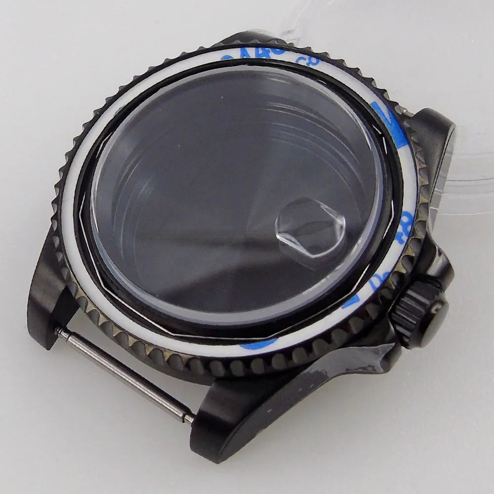 40mm Sapphire Glass Black PVD Watch Case fit NH35 NH36 Miyota 8215 2813 ETA2824