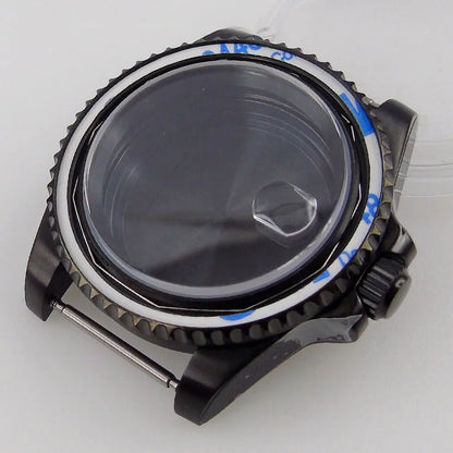 40mm Sapphire Glass Black PVD Watch Case fit NH35 NH36 Miyota 8215 2813 ETA2824