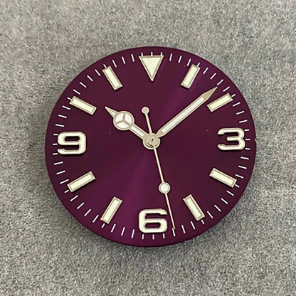 28.5MM Watch Dial + Watch Hands Green Luminous Dials for NH35/36/4R/7S Movement