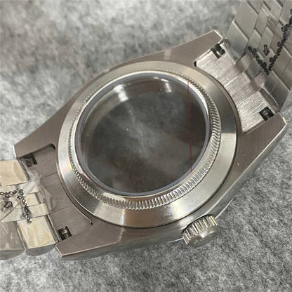 36/39mm Steel Watch Case+Strap for NH35/36 Transparent Back Cover with Watchband