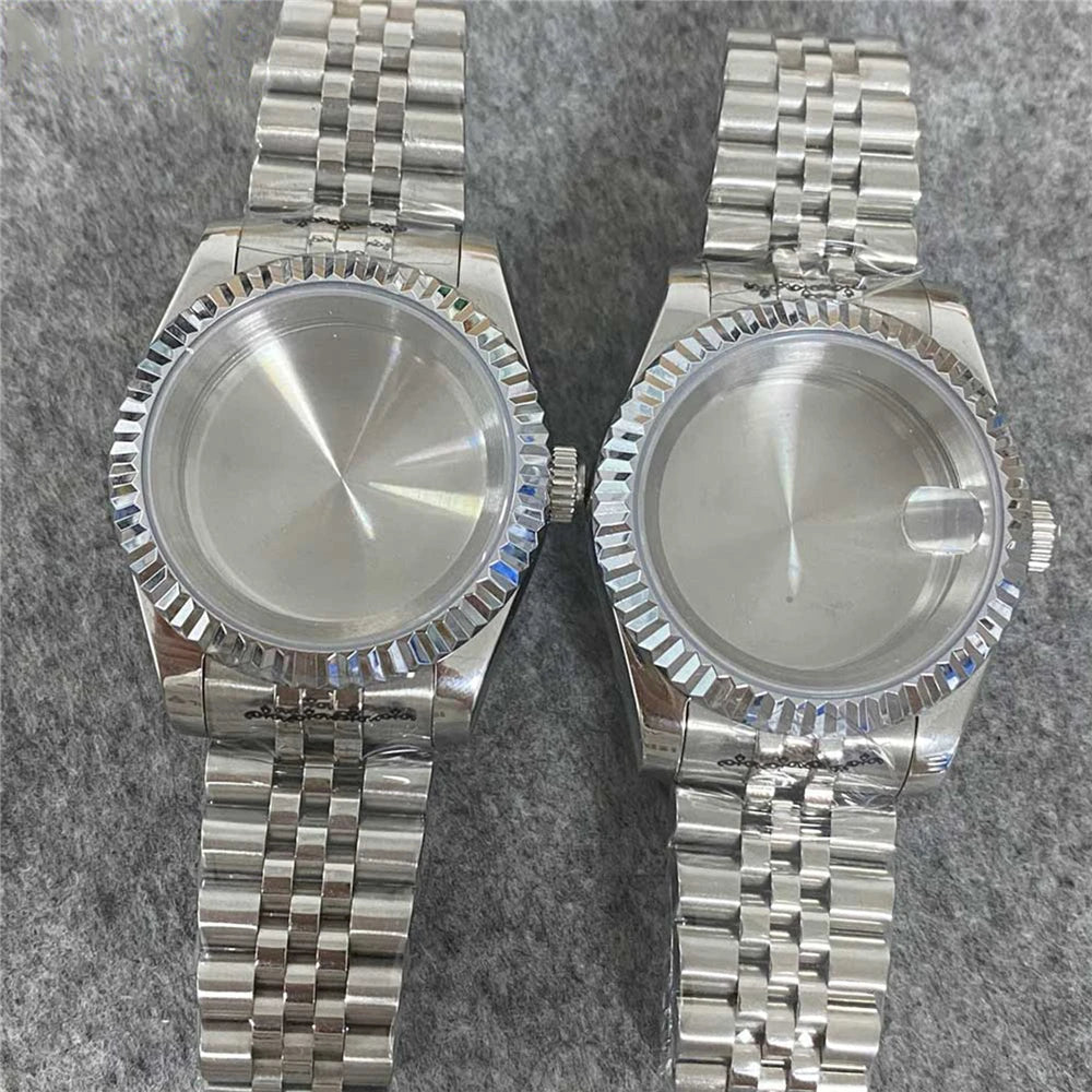 Watch Case + Strap 39mm Stainless Steel Shell for NH35/36 Watch Cover Watchband