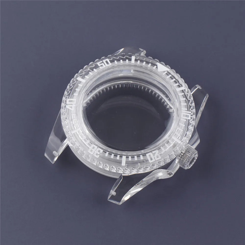 40mm Plastic Watch Case for NH35/36 Unidirectional Rotation Bezel Shell SUB Case
