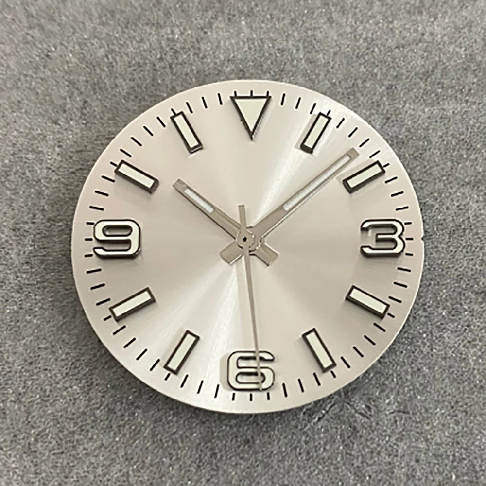 28.5MM Watch Dial + Watch Hands Green Luminous Dials for NH35/36/4R/7S Movement