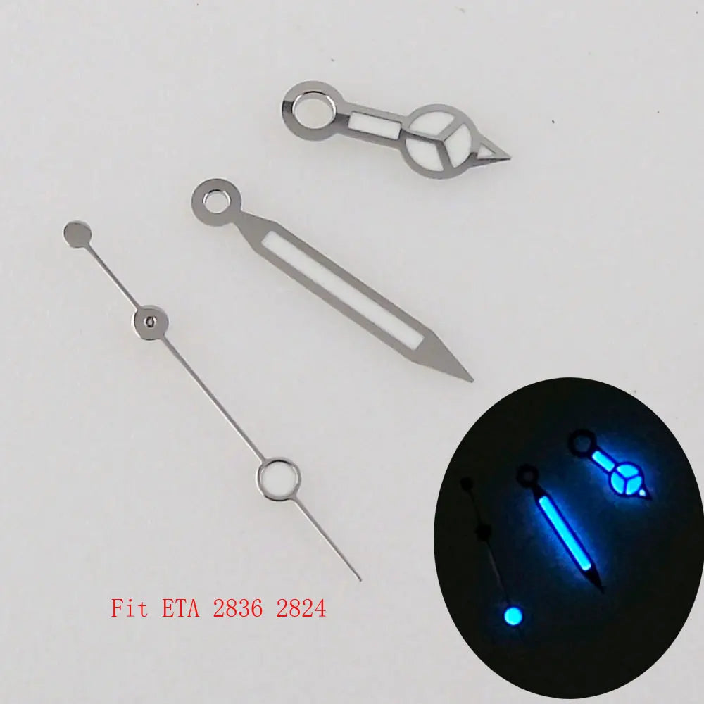 Silve Trim Watch Hands fit NH35/36 7S26 7S36 7S25 6R15 4R15 ETA 2824 Miyota 8215