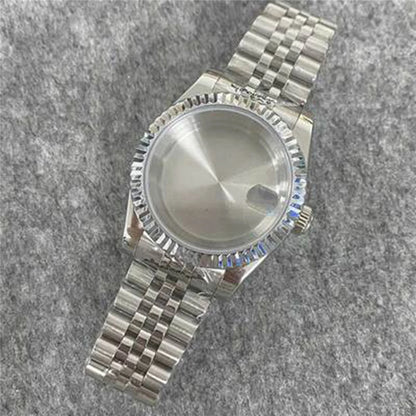 Watch Case + Strap 39mm Stainless Steel Shell for NH35/36 Watch Cover Watchband
