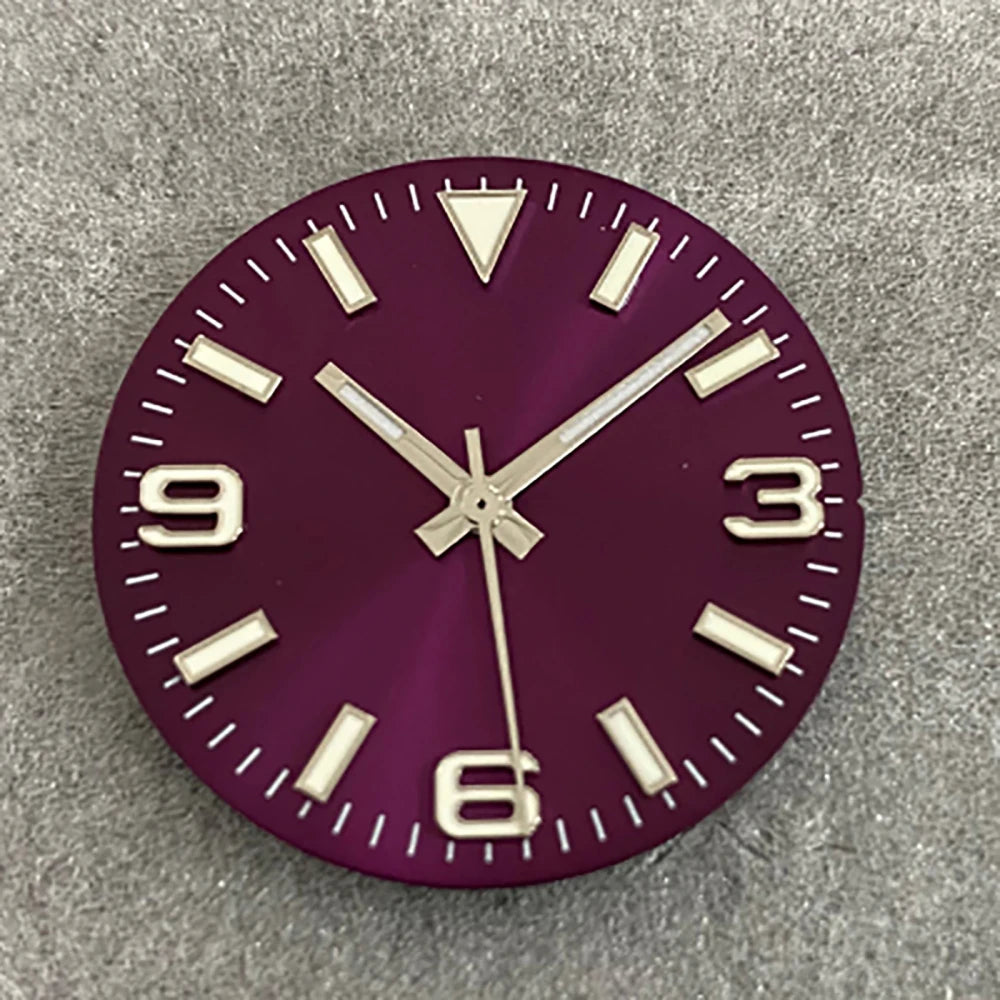 28.5MM Watch Dial + Watch Hands Green Luminous Dials for NH35/36/4R/7S Movement