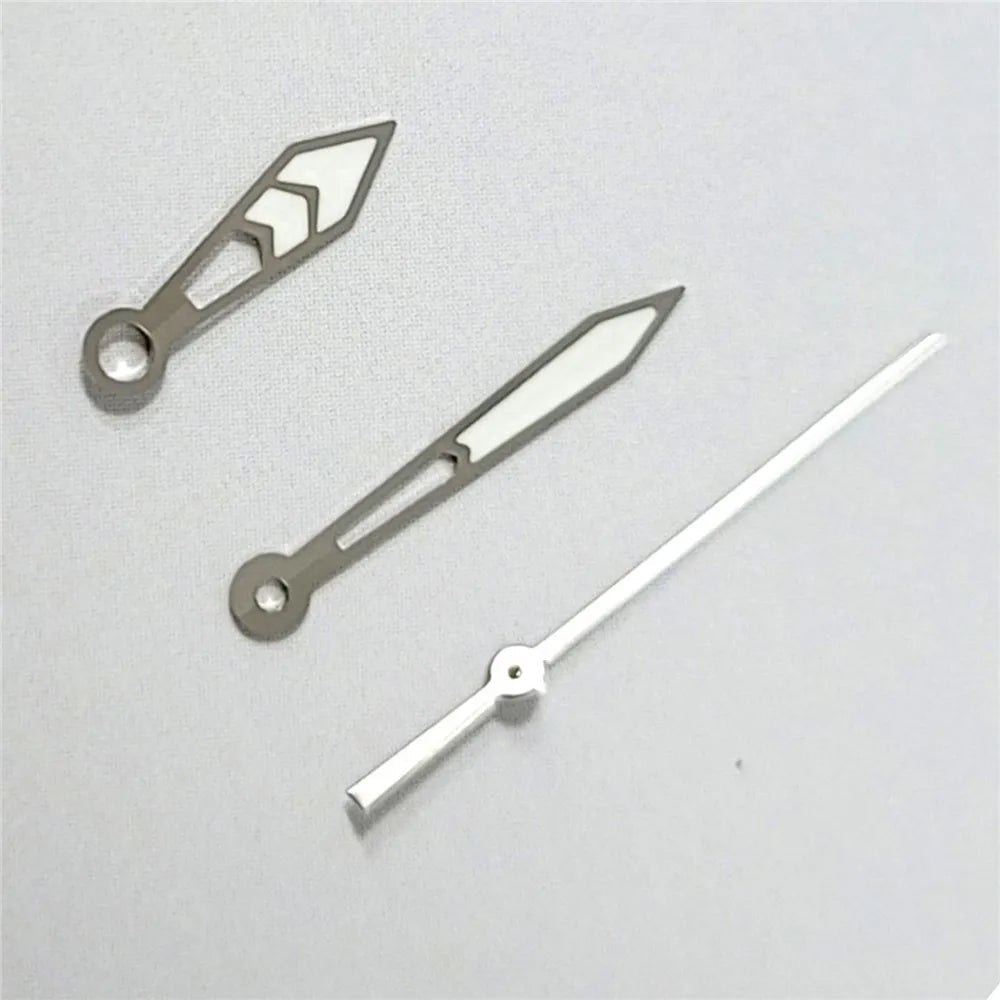Modified Silver Trim Green Luminous Watch Hands for NH35 NH36 4R36