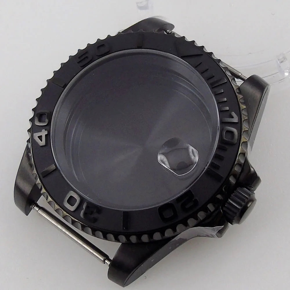 40mm Sapphire Glass Black PVD Watch Case fit NH35 NH36 Miyota 8215 2813 ETA2824