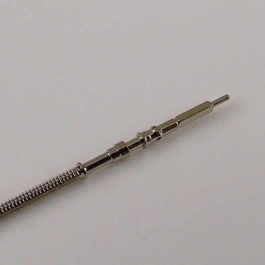 Stainless steel watch crown winding stem for NH35 movement, durable replacement.
