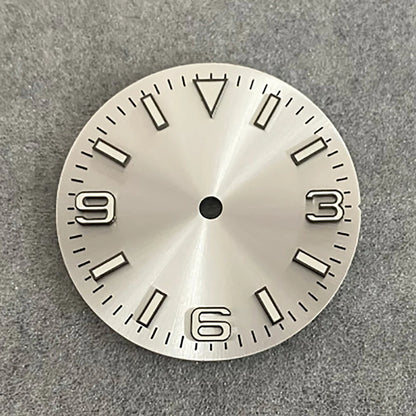 28.5MM Watch Dial + Watch Hands Green Luminous Dials for NH35/36/4R/7S Movement