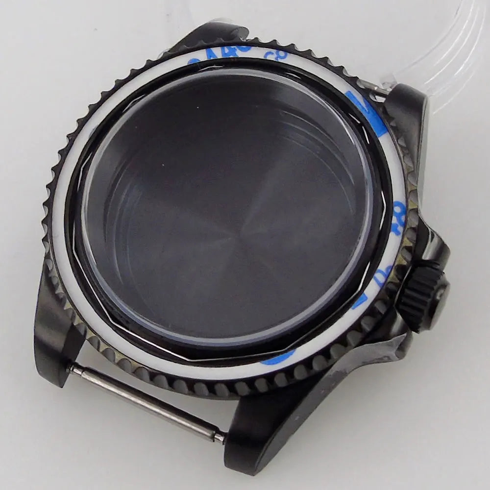 40mm Sapphire Glass Black PVD Watch Case fit NH35 NH36 Miyota 8215 2813 ETA2824