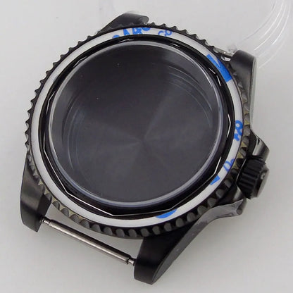 40mm Sapphire Glass Black PVD Watch Case fit NH35 NH36 Miyota 8215 2813 ETA2824