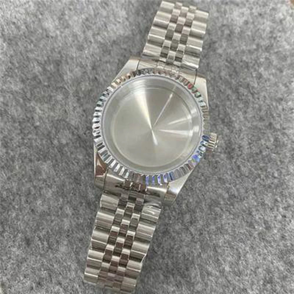 Watch Case + Strap 39mm Stainless Steel Shell for NH35/36 Watch Cover Watchband