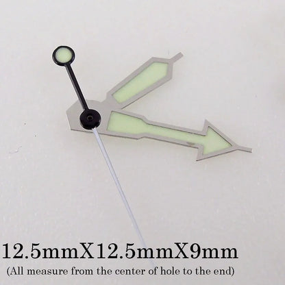 Green luminous watch hands set, compatible with NH35 NH36 7s36 7s25 7s35 6r15 movements.