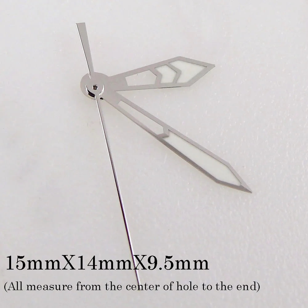 Green luminous watch hands set, compatible with NH35 NH36 7s36 7s25 7s35 6r15 movements.