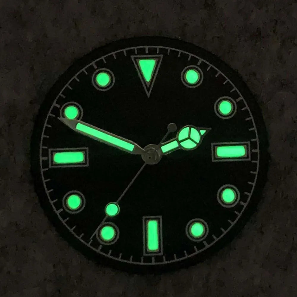 28.5mm Green Luminous Watch Dial + Watch Hands for NH35 NH36 Movement Modified