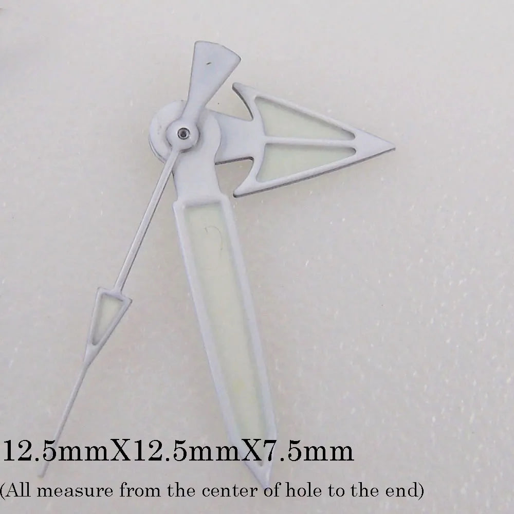 Green luminous watch hands set, compatible with NH35 NH36 7s36 7s25 7s35 6r15 movements.