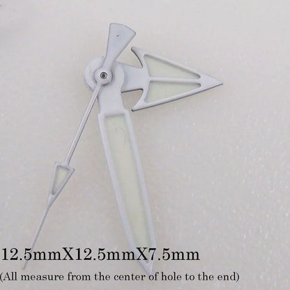 Green luminous watch hands set, compatible with NH35 NH36 7s36 7s25 7s35 6r15 movements.