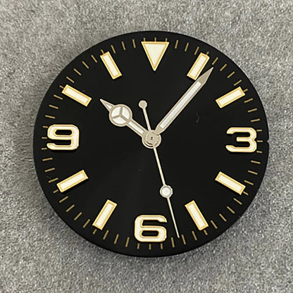 28.5MM Watch Dial + Watch Hands Green Luminous Dials for NH35/36/4R/7S Movement